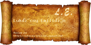 Lukácsy Emilián névjegykártya